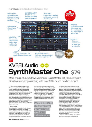 Computer Music KV331 Audio SynthMaster One Computer Music KV331 Audio SynthMaster One