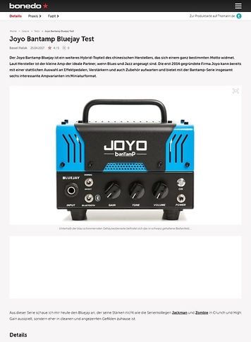 Bonedo.de Joyo Bantamp Bluejay Bonedo.de Joyo Bantamp Bluejay