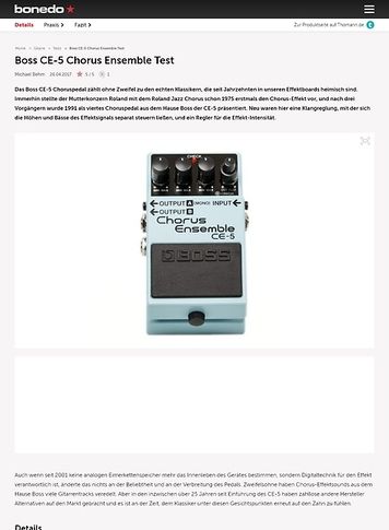 Bonedo.de Boss CE-5 Chorus Ensemble Bonedo.de Boss CE-5 Chorus Ensemble