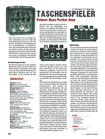 Gitarre & Bass Palmer Bass Pocket Amp Gitarre & Bass Palmer Bass Pocket Amp