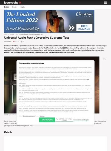 Bonedo.de Universal Audio Fuchs Overdrive Supreme Bonedo.de Universal Audio Fuchs Overdrive Supreme
