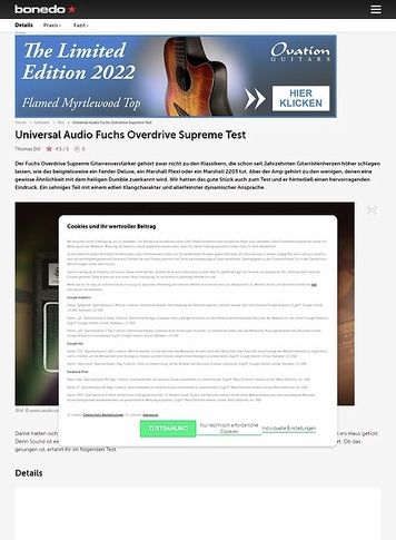 Bonedo.de Universal Audio Fuchs Overdrive Supreme Bonedo.de Universal Audio Fuchs Overdrive Supreme