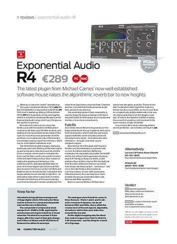 Computer Music Exponential Audio R4 Computer Music Exponential Audio R4