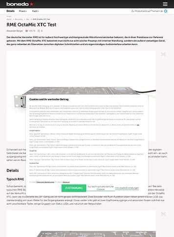 Bonedo.de RME OctaMic XTC Bonedo.de RME OctaMic XTC