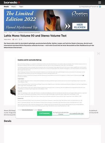 Bonedo.de Lehle Mono Volume 90 und Stereo Volume Bonedo.de Lehle Mono Volume 90 und Stereo Volume