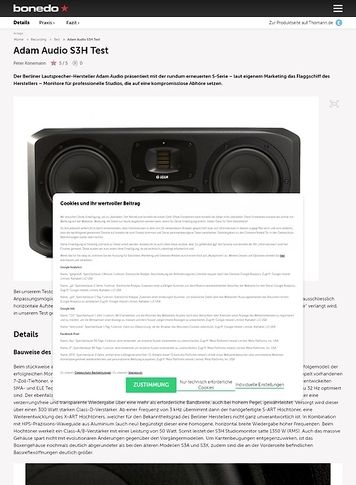 Bonedo.de Adam Audio S3H Bonedo.de Adam Audio S3H
