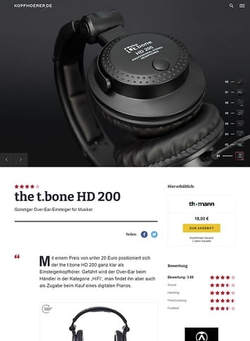 Kopfhoerer.de the t.bone HD 200 Kopfhoerer.de the t.bone HD 200