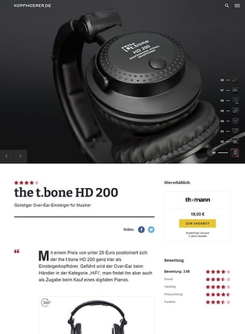Kopfhoerer.de the t.bone HD 200 Kopfhoerer.de the t.bone HD 200