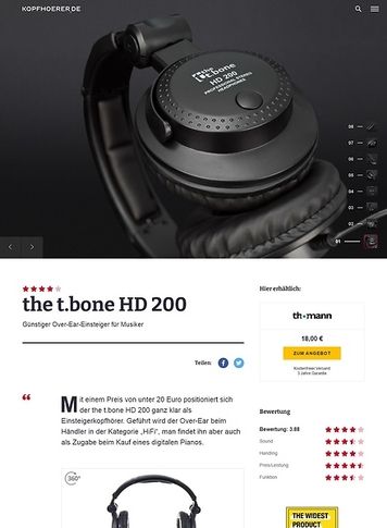 Kopfhoerer.de the t.bone HD 200 Kopfhoerer.de the t.bone HD 200