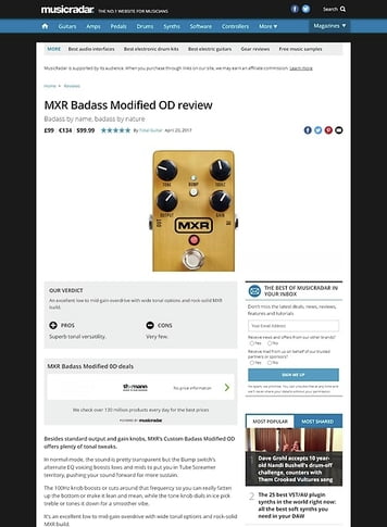 MusicRadar.com MXR Badass Modified OD MusicRadar.com MXR Badass Modified OD