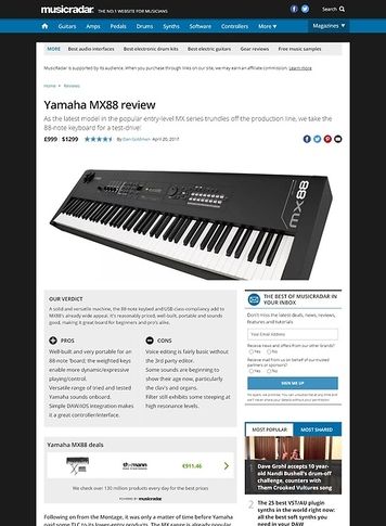 MusicRadar.com Yamaha MX88 MusicRadar.com Yamaha MX88