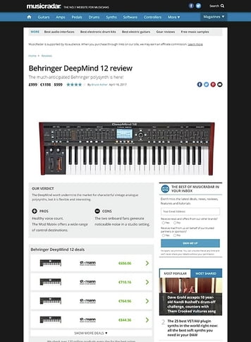 MusicRadar.com Behringer DeepMind 12 MusicRadar.com Behringer DeepMind 12
