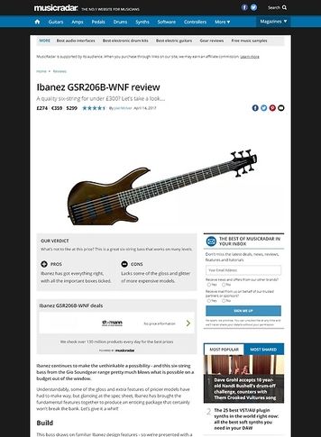 MusicRadar.com Ibanez GSR206B-WNF MusicRadar.com Ibanez GSR206B-WNF