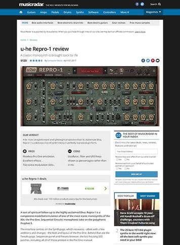 MusicRadar.com u-he Repro-1 MusicRadar.com u-he Repro-1