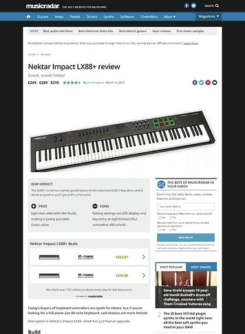 MusicRadar.com Nektar Impact LX88+ MusicRadar.com Nektar Impact LX88+