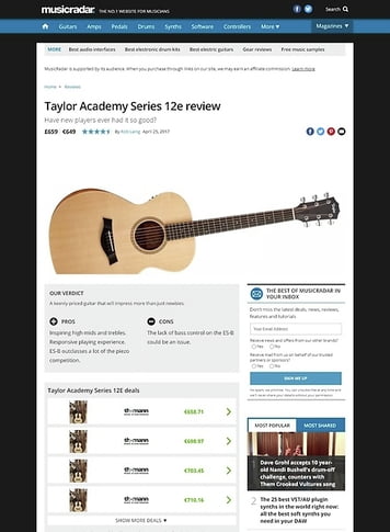 MusicRadar.com Taylor Academy Series 12e MusicRadar.com Taylor Academy Series 12e