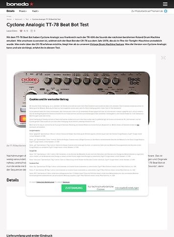Bonedo.de Cyclone Analogic TT-78 Beat Bot Bonedo.de Cyclone Analogic TT-78 Beat Bot