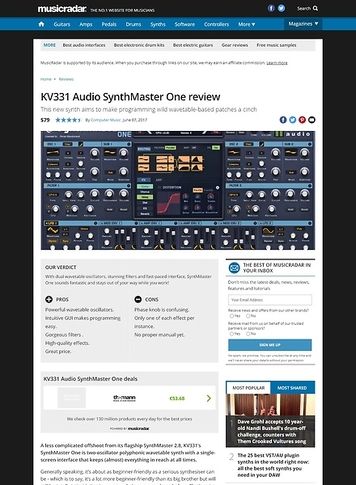 MusicRadar.com KV331 Audio SynthMaster One MusicRadar.com KV331 Audio SynthMaster One