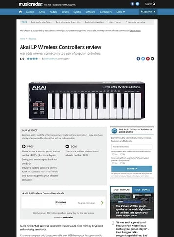 MusicRadar.com Akai LP Wireless Controllers MusicRadar.com Akai LP Wireless Controllers