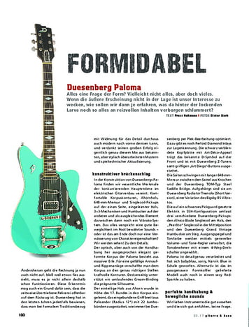 Gitarre & Bass Duesenberg Paloma Gitarre & Bass Duesenberg Paloma