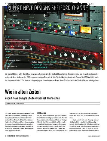 Sound & Recording Rupert Neve Designs Shelford Channel Sound & Recording Rupert Neve Designs Shelford Channel