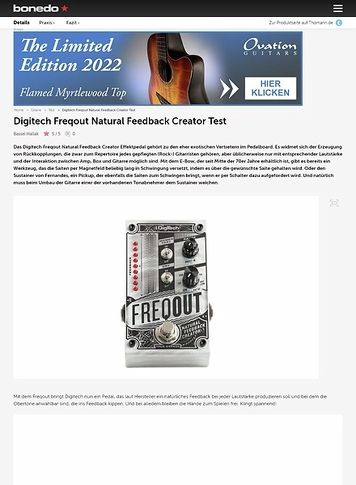 Bonedo.de Digitech Freqout Bonedo.de Digitech Freqout