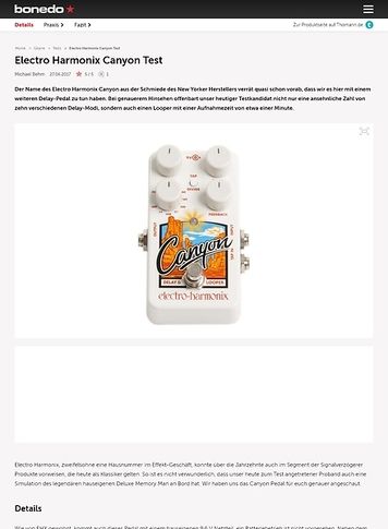 Bonedo.de Electro Harmonix Canyon Bonedo.de Electro Harmonix Canyon