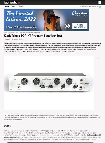 Bonedo.de Klark Teknik EQP-KT Bonedo.de Klark Teknik EQP-KT