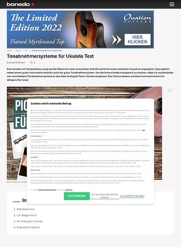 Bonedo.de Tonabnehmersysteme für Ukulele Bonedo.de Tonabnehmersysteme für Ukulele