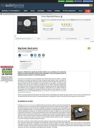 Audiofanzine.com Mackie Big Knob Passive Audiofanzine.com Mackie Big Knob Passive