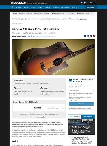 MusicRadar.com Fender Classic CD-140SCE MusicRadar.com Fender Classic CD-140SCE