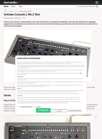 Bonedo.de Softube Console 1 Mk 2 Bonedo.de Softube Console 1 Mk 2