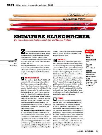 Sticks Zildjian Artist Drumstick-Neuheiten 2017 Sticks Zildjian Artist Drumstick-Neuheiten 2017
