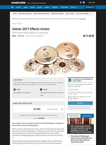 MusicRadar.com Sabian 2017 Effects MusicRadar.com Sabian 2017 Effects