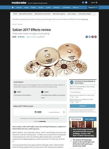MusicRadar.com Sabian 2017 Effects MusicRadar.com Sabian 2017 Effects