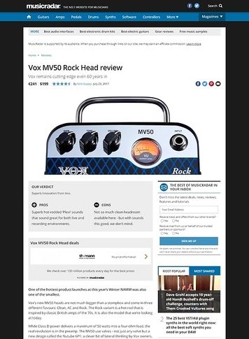 MusicRadar.com Vox MV50 Rock Head MusicRadar.com Vox MV50 Rock Head