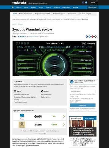 MusicRadar.com Zynaptiq Wormhole MusicRadar.com Zynaptiq Wormhole