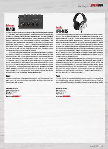 Beat Behringer HA400, Yamaha HPH-MT5 Beat Behringer HA400, Yamaha HPH-MT5
