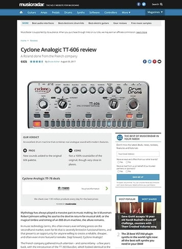 MusicRadar.com Cyclone Analogic TT-606 MusicRadar.com Cyclone Analogic TT-606