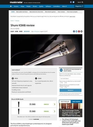 MusicRadar.com Shure KSM8 MusicRadar.com Shure KSM8