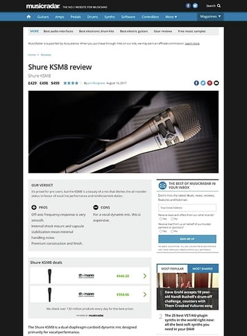 MusicRadar.com Shure KSM8 MusicRadar.com Shure KSM8