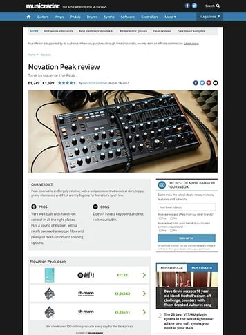 MusicRadar.com Novation Peak MusicRadar.com Novation Peak