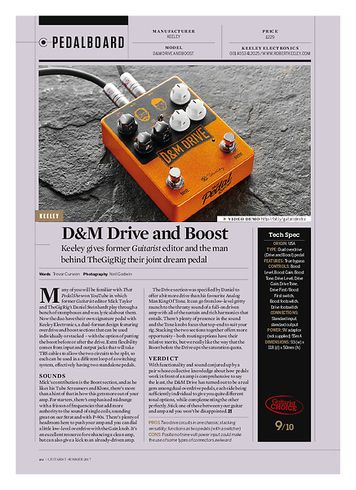 Guitarist Keeley D&M Drive and Boost Guitarist Keeley D&M Drive and Boost