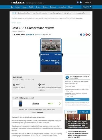 MusicRadar.com Boss CP-1X Compressor MusicRadar.com Boss CP-1X Compressor