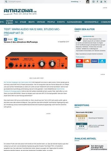 Amazona.de Warm Audio WA12 MKII Amazona.de Warm Audio WA12 MKII