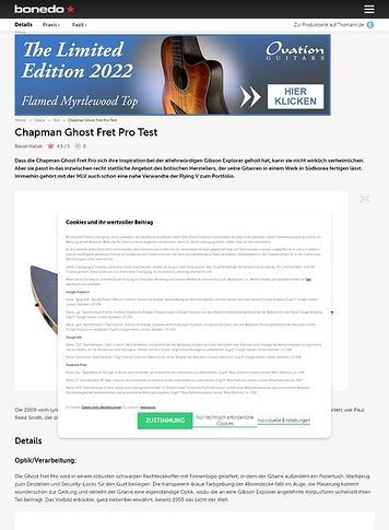 Bonedo.de Chapman Ghost Fret Pro Bonedo.de Chapman Ghost Fret Pro