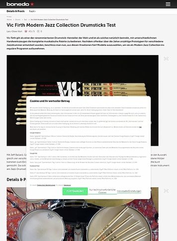 Bonedo.de Vic Firth Modern Jazz Collection Drumsticks Bonedo.de Vic Firth Modern Jazz Collection Drumsticks