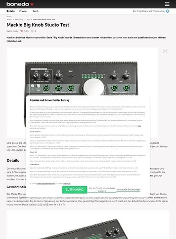 Bonedo.de Mackie Big Knob Studio Bonedo.de Mackie Big Knob Studio