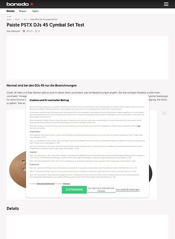 Bonedo.de Paiste PSTX DJs 45 Cymbal Set Bonedo.de Paiste PSTX DJs 45 Cymbal Set