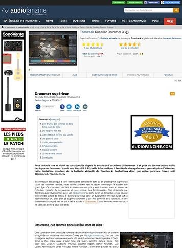 Audiofanzine.com Toontrack Superior Drummer 3 Audiofanzine.com Toontrack Superior Drummer 3